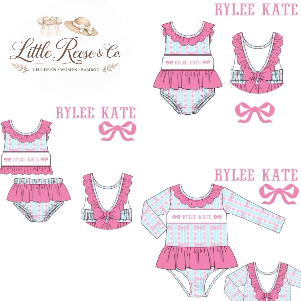 Girly Bow Name Smock Swim