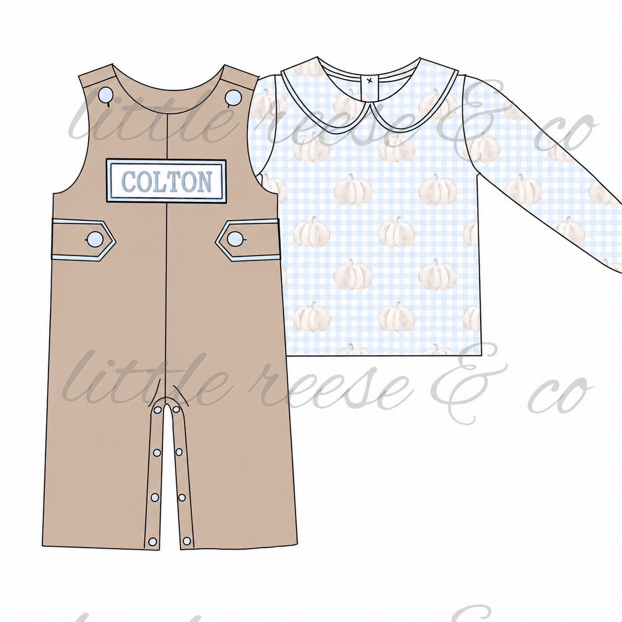 Boys Fall Pumpkin Name Smock- ETA October