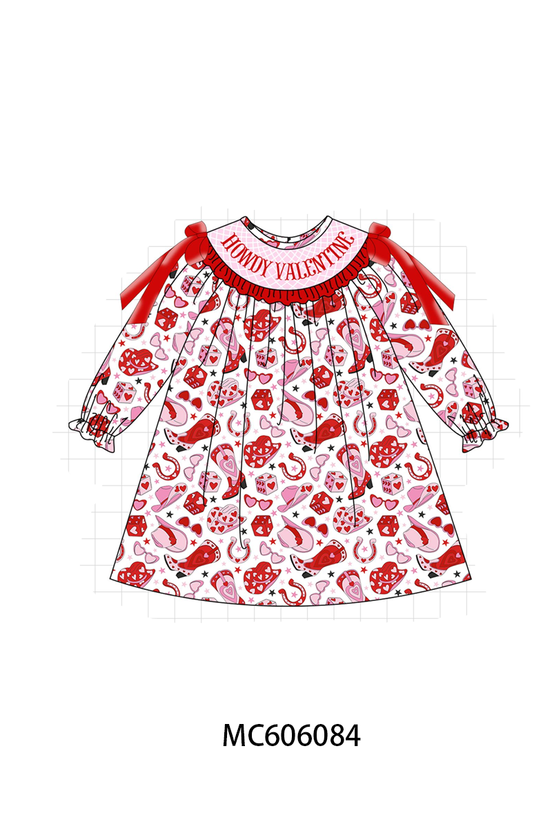 PO95 Red howdy valentine smocked collection