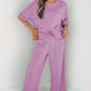 Sky Blue Drop Shoulder Boxy Tee and Barrel Pants Set