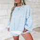 Pink Plaid Baggy Pullover Drawstring Casual Shorts 2pcs Outfit