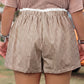 Khaki Contrast Trim Plaid Print Plus Size Shorts