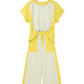 Sky Blue Color Block Patchwork Polka Dot Wide Leg Pant Set