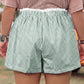 Khaki Contrast Trim Plaid Print Plus Size Shorts