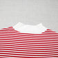 Sky Blue Stripe Oversize Mock Neck Sweatshirt and Shorts Set