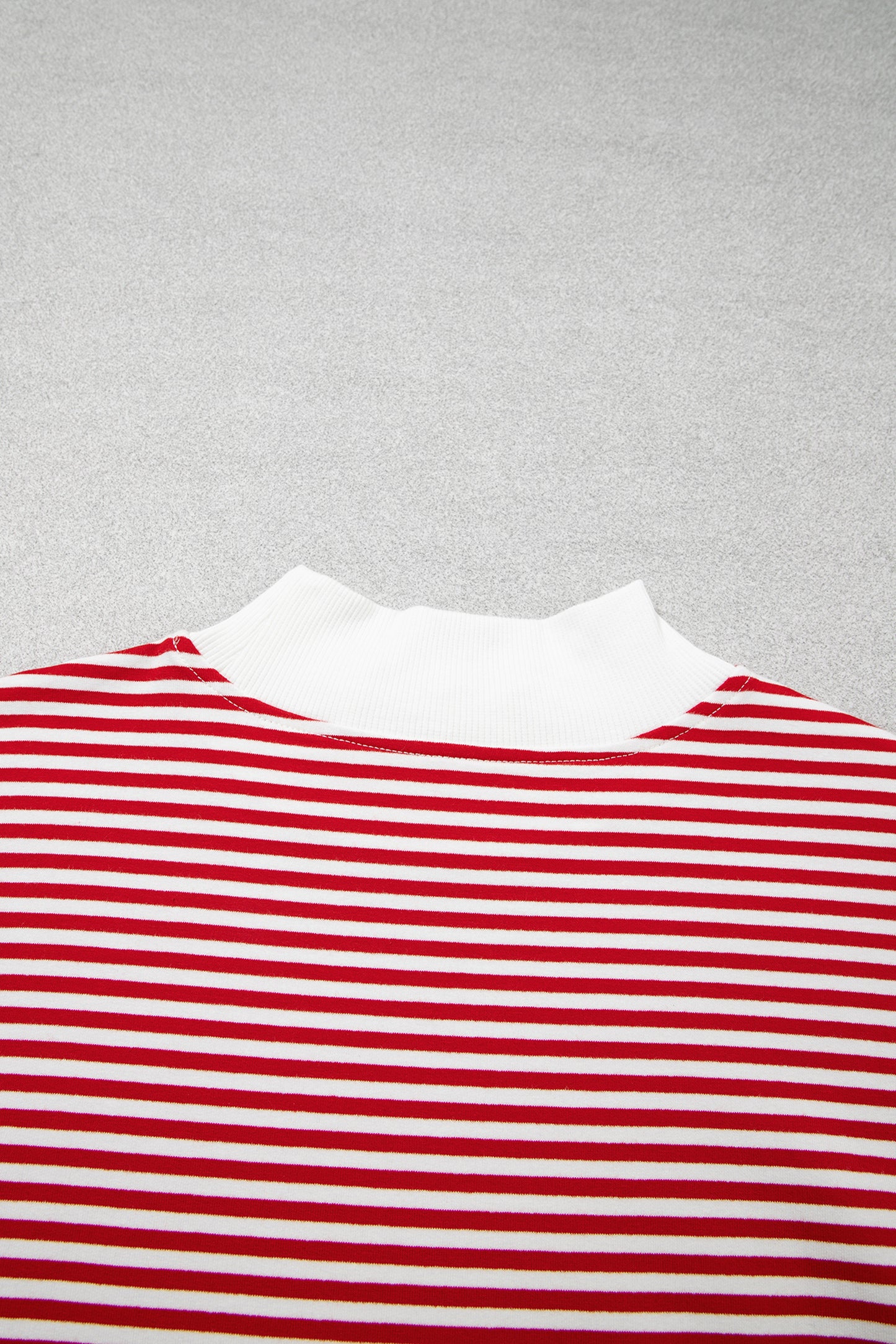 Sky Blue Stripe Oversize Mock Neck Sweatshirt and Shorts Set