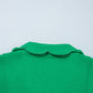Bright Green Sleeveless Zip Front Scallop Hem Mini Dress