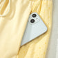 Yellow Cream Eyelet Embroidered Lace Patchwork Cropped Pullover Drawstring Pants Set