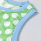 Green Polka Dot Contrast Trim Round Neck Loose Tank Top