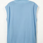 Yellow Solid Color High Neck Cap Sleeve Loose Top