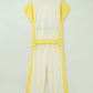 Sky Blue Color Block Patchwork Polka Dot Wide Leg Pant Set