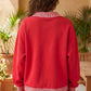 Carrot Gingham Trim Baggy Pullover 2pcs Short Set