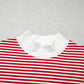 Sky Blue Stripe Oversize Mock Neck Sweatshirt and Shorts Set