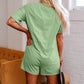 Bonbon Loose Half Sleeve V Neck Knit Romper