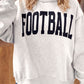 Light Grey High Neck GAMEDAY/ FOOTBALL Double Side Printed Reversible Sweatshirt