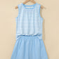 Sky Blue Stripe Slim Tank Contrast Ruffle Mini Skort Set
