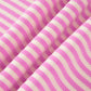 Pink Stripe Color Block Detail Split Neck Short Sleeve Blouse