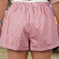 Khaki Contrast Trim Plaid Print Plus Size Shorts