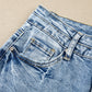 Beau Blue Acid Wash Pocket Detail Flare Jeans