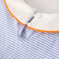 Fall Thanksgiving and Halloween Lapel Stripe Pumpkin Applique Bow Girls Dress