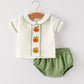 Fall Halloween & Thanksgiving Applique Plaid Boys Bloomers Romper Set