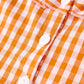Fall Turkey Embroidered Dress for Girls – Orange Checkered with Thanksgiving Details