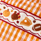Fall Turkey Embroidered Romper for Baby Boys – Orange Checkered with Thanksgiving Details