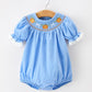 Halloween Thanksgiving Pumpkin Smocked Bubble Romper