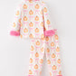 Halloween Thanksgiving Pumpkin Bow Fur Pajama Set