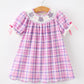 Halloween Plaid Bat Smocked Girls Dress
