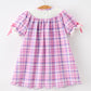 Halloween Plaid Bat Smocked Girls Dress