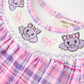 Halloween Plaid Bat Smocked Girls Dress