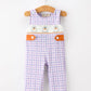 Halloween Ghost Plaid Smocked Baby Boy Romper