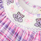 Halloween Plaid Bat Smocked Girls Romper