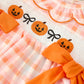 Halloween Pumpkin Plaid Girls Bloomer Set