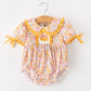 Halloween Pumpkin Floral Baby Bubble Romper