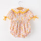 Halloween Pumpkin Floral Baby Bubble Romper