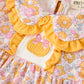 Halloween Pumpkin Floral Baby Bubble Romper