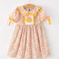Halloween Pumpkin Floral Girls Dress