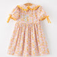 Halloween Pumpkin Floral Girls Dress