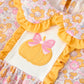 Halloween Pumpkin Floral Girls Dress