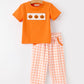 Halloween Pumpkin Plaid Boys Pants Set