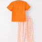 Halloween Pumpkin Plaid Boys Pants Set
