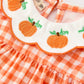 Thanksgiving Halloween Pumpkin Puff Sleeve Girls Bloomer Set