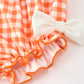 Thanksgiving Halloween Pumpkin Puff Sleeve Girls Bloomer Set