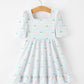 Fall Pumpkin Bow Plaid Girls Ruffle Hem Dress