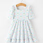 Fall Pumpkin Bow Plaid Girls Ruffle Hem Dress