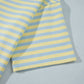 Yellow Stripe Colorblock Trim Crew Neck Loose Tee Drawstring Elastic Waist 2pcs Pant Set