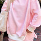 Sky Blue Stripe Oversize Mock Neck Sweatshirt and Shorts Set