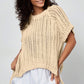 Ashleigh Blue Plus Size Open Knit Bow Tie Short Sleeve Sweater